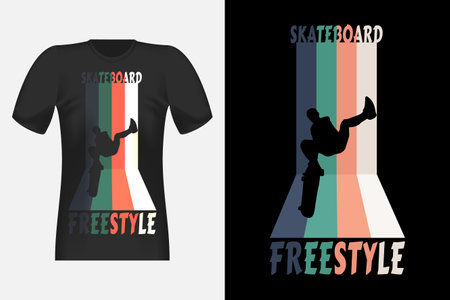 Skateboard Vintage Retro T-Shirt Designのイラスト素材