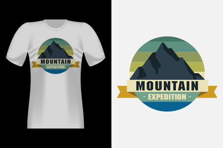 Mountain Expedition Hand Drawn Style Vintage T-Shirt Designのイラスト素材