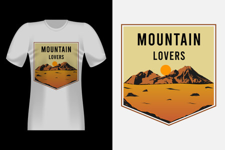 Mountain Lovers Hand Drawn Style Vintage T-Shirt Designのイラスト素材