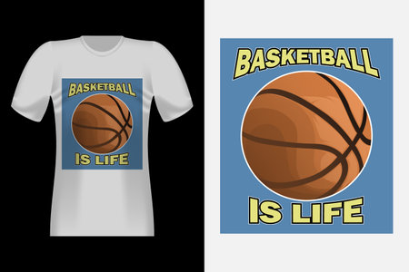 Basketball is Life Hand Drawn Style Vintage T-Shirt Designのイラスト素材