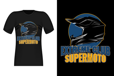 Super motor Extreme Club Hand Drawn Style Vintage T-Shirt Designのイラスト素材