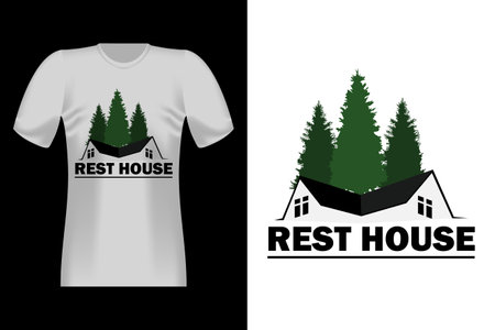 Rest House Hand Drawn Style Vintage T-Shirt Designのイラスト素材