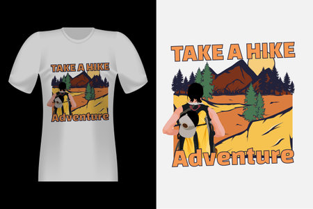 Take A Hike Hand Drawn Style Vintage T-Shirt Designのイラスト素材