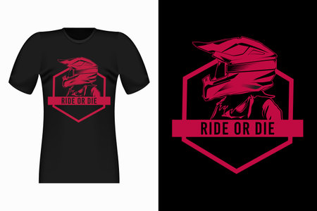 Ride Or Die Hand Drawn Style Vintage T-Shirt Designのイラスト素材
