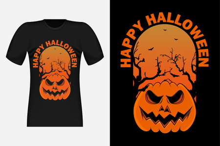 Halloween Trick or Treat Vintage Retro T-Shirt Designのイラスト素材