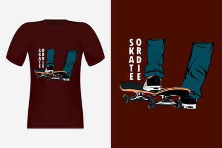 Skate or Die Typography Vintage T-Shirt Designのイラスト素材