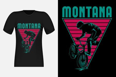 Montana with Bmx Freestyle Vintage Retro T-Shirt Designのイラスト素材