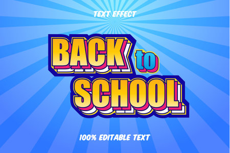 Back To School With Retro Style Editable Text Effectのイラスト素材