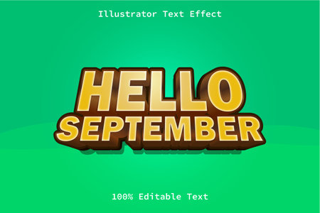 Hello September With Modern Game Style Editable Text Effectのイラスト素材