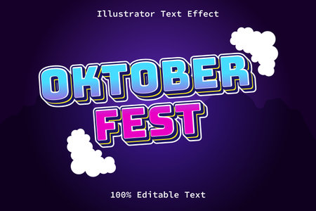 October Fest With Modern Retro Style Editable Text Effectのイラスト素材