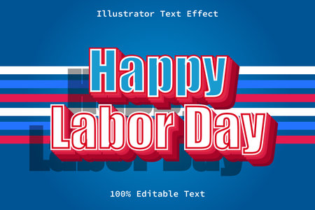 Happy Labor Day With Modern Style Editable Text Effectのイラスト素材