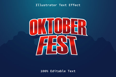 October Fest With Modern Game Style Editable Text Effectのイラスト素材