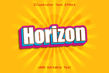 Horizon With Modern Comic Style Editable Text Effectのイラスト素材