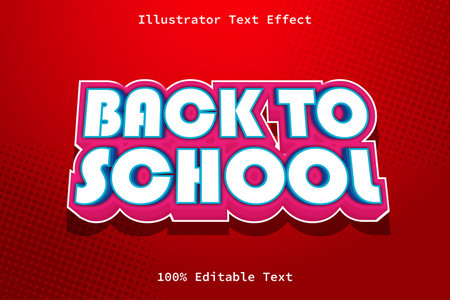 Back To School With Modern Cartoon Style Editable Text Effectのイラスト素材