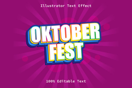 October Fest With Colorful Modern Cartoon Style Editable Text Effectのイラスト素材