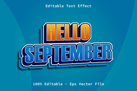 Hello September With Modern Style Editable Text Effectのイラスト素材