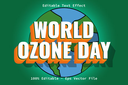 World Ozone Day Text Effectのイラスト素材