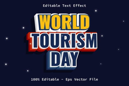 Tourism Day Modern Style Editable Text Effectのイラスト素材