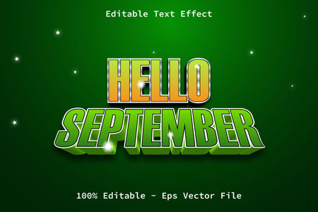 Hello September Modern Style Editable Text Effectのイラスト素材
