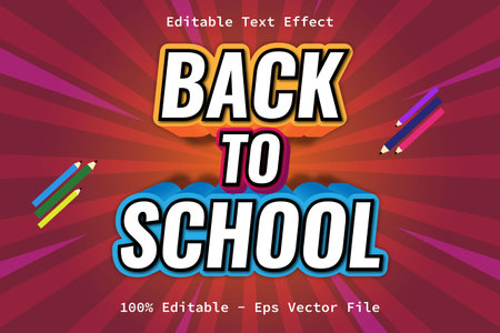 Back To School With Modern Style Editable Text Effectのイラスト素材
