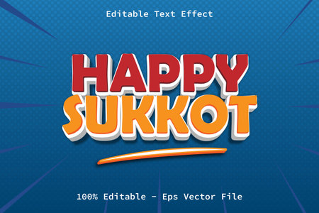 Happy Sukkot With Cartoon Style Editable Text Effectのイラスト素材