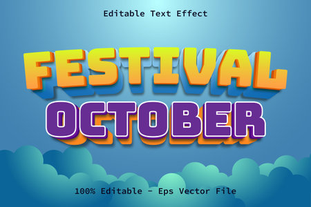 October Fest With Modern Emboss Style Editable Text Effectのイラスト素材