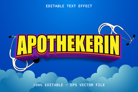 Apothekerin With Modern Style Editable Text Effectのイラスト素材