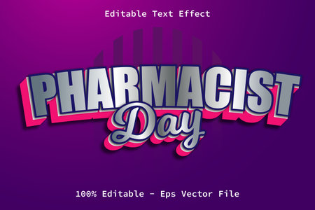 Pharmacist Day With Modern Style Editable Text Effectのイラスト素材