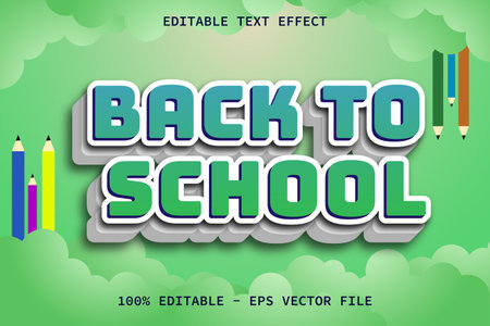 Back To School With Modern Style Editable Text Effectのイラスト素材