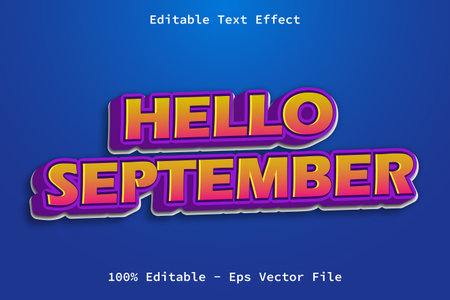 Hello September With Modern Style Editable Text Effectのイラスト素材