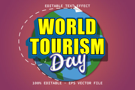 World Tourism Day With Modern Style Editable Text Effectのイラスト素材
