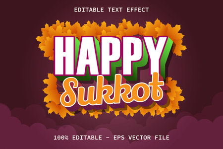 Happy Sukkot With Modern Style Editable Text Effectのイラスト素材