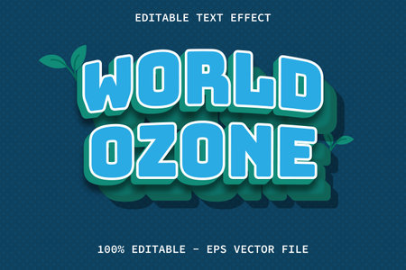 World Ozone With Cartoon Style Editable Text Effectのイラスト素材