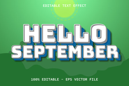 Hello September With Cartoon Style Editable Text Effectのイラスト素材