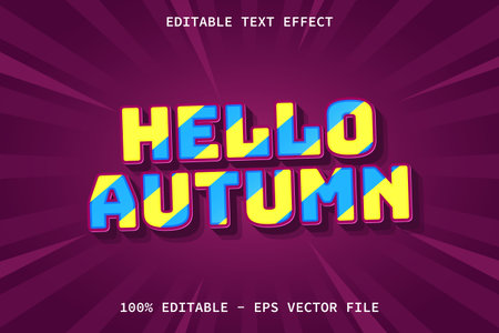 Hello Autumn Modern Style Editable Text Effectのイラスト素材