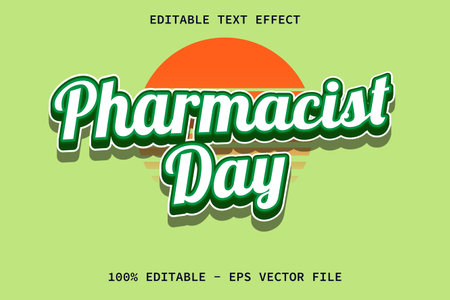 Pharmacist Day With Cartoon Style Editable Text Effectのイラスト素材