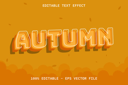 Autumn With Cartoon Style Editable Text Effectのイラスト素材