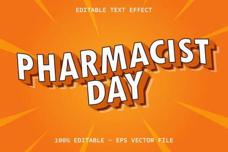 Pharmacist Day With Modern Style Editable Text Effectのイラスト素材