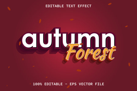Autumn Forest With Modern Style Editable Text Effectのイラスト素材