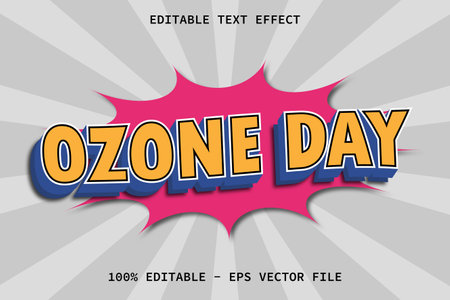 Ozone Day With Modern Comic Style Editable Text Effectのイラスト素材
