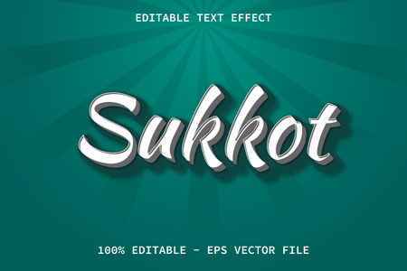 Sukkot With Cartoon Style Editable Text Effectのイラスト素材