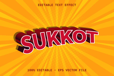 Sukkot With Comic Style Editable Text Effectのイラスト素材