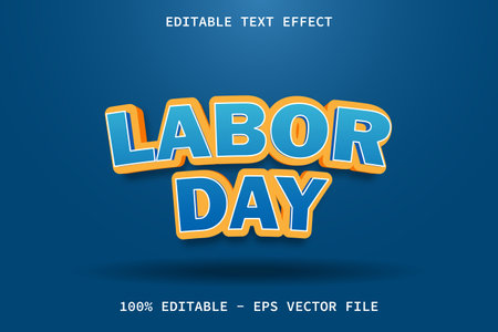 Labor Day With Cartoon Style Editable Text Effectのイラスト素材