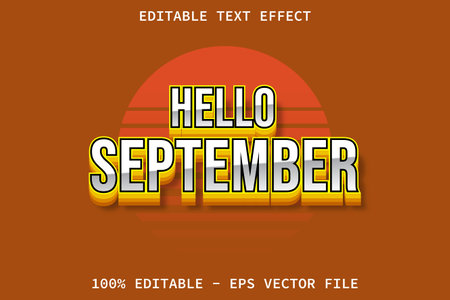 Hello September With Modern Style Editable Text Effectのイラスト素材