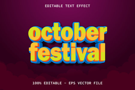 October festival With Cartoon Style Editable Text Effectのイラスト素材