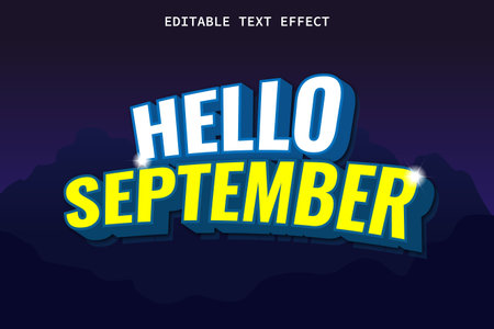 Hello September With Modern Style Editable Text Effectのイラスト素材