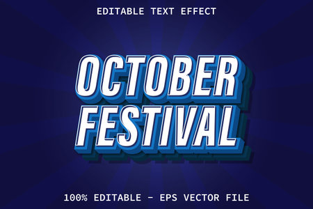 October Festival With Modern Style Editable Text Effectのイラスト素材