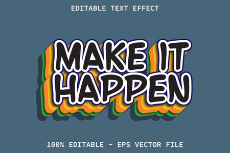 Make It Happen With Cartoon Style Editable Text Effectのイラスト素材