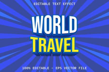 World Travel With Modern Style Editable Text Effectのイラスト素材