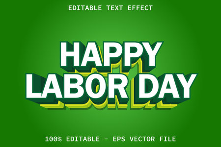 Happy Labor Day Modern Style Editable Text Effectのイラスト素材